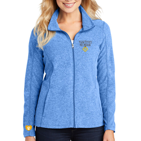 Port Authority Ladies Heather Microfleece Full-Zip Jacket - Embroidered & Printed Logo Thumbnail